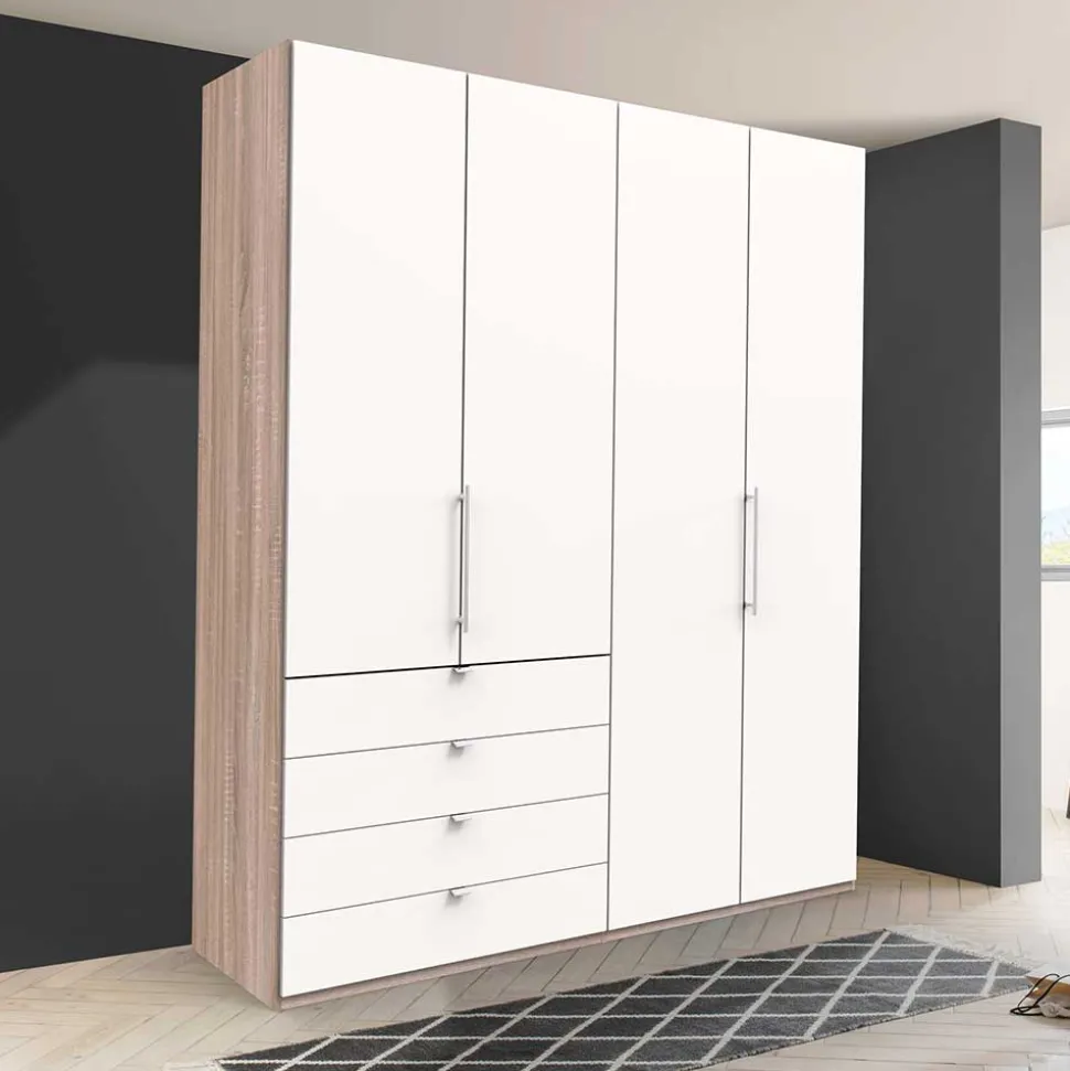 Schlafzimmerschrank mit vier Schubladen Soft Close - Vaclyn