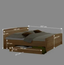 Schlafzimmer-Set Bordeaux aus Erle (vierteilig)