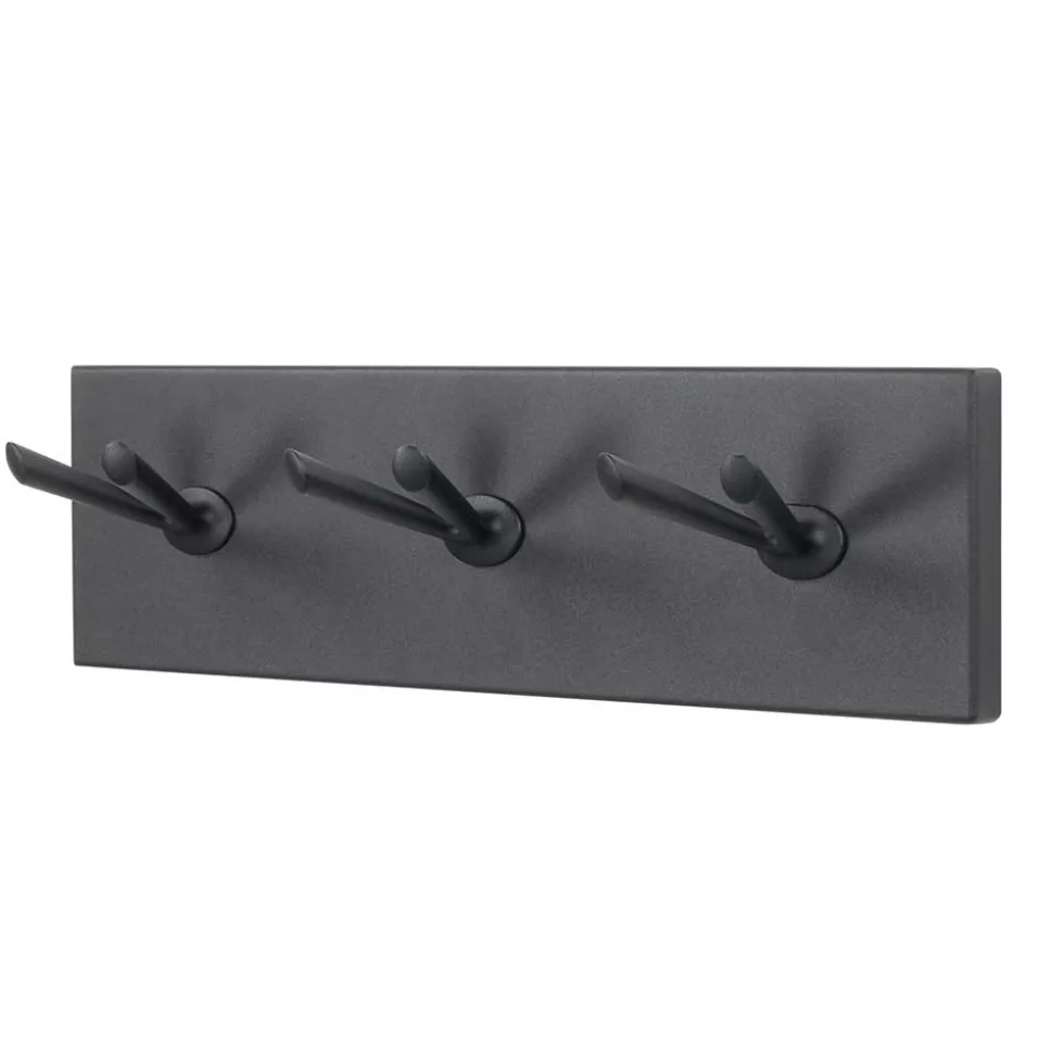 Schlichte Stahl Wandgarderobe mit 6 Kleiderhaken - Tarado