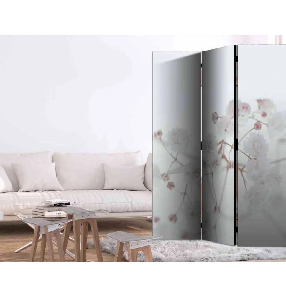Schlichter Foto-Paravent mit weißen Blüten - Newok