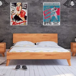 Schlichtes Holz Bett in Überlänge 220cm - Junola