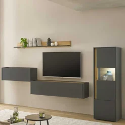 Schlicht-moderne Wohnwand Möbel - Ahilav (vierteilig)