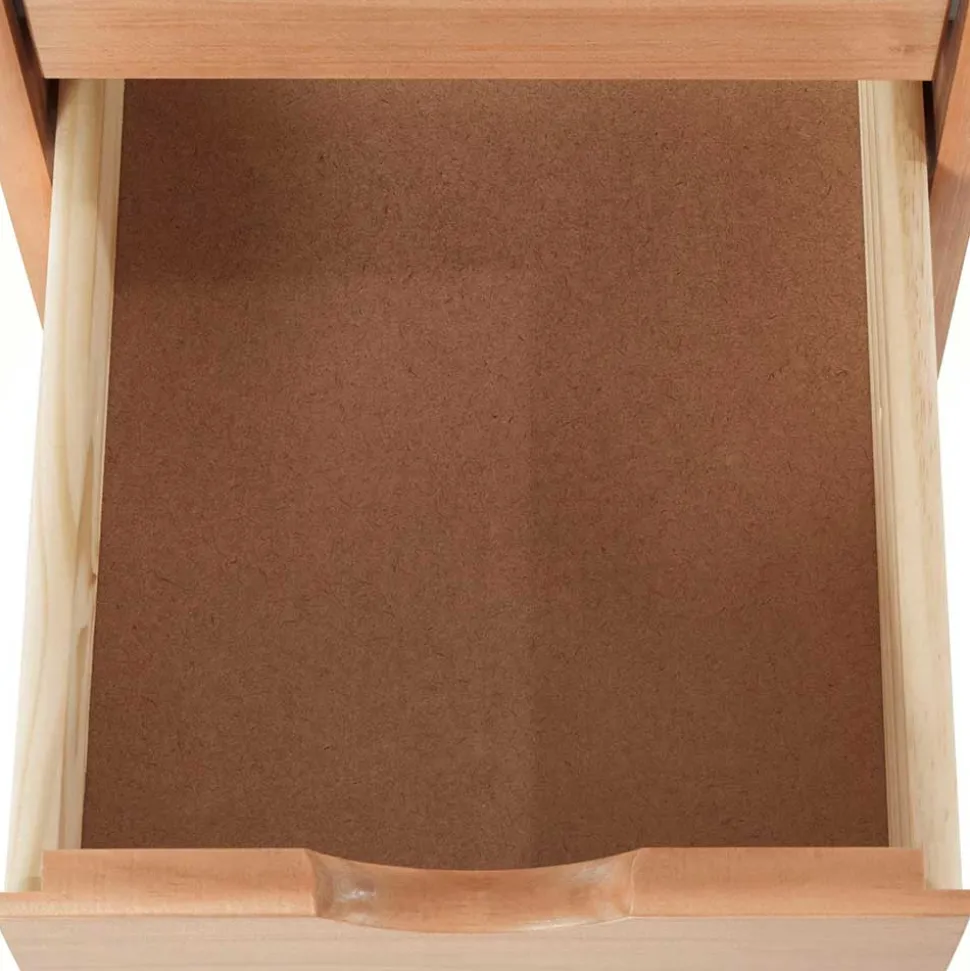 Schmale Kiefernholz Kommode mit sechs Schubladen - Calpano