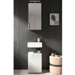 Schmale Waschplatz Kombi 38 cm breit - Vitablos (zweiteilig)