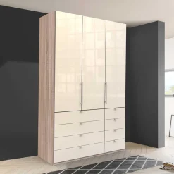 Schmaler Kleiderschrank in Cremefarben - Rativian