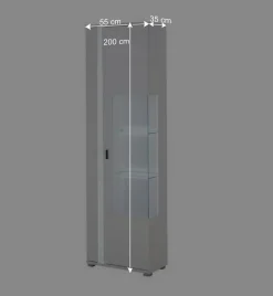 Schmaler Vitrinenschrank mit LED Beleuchtung - Tirol