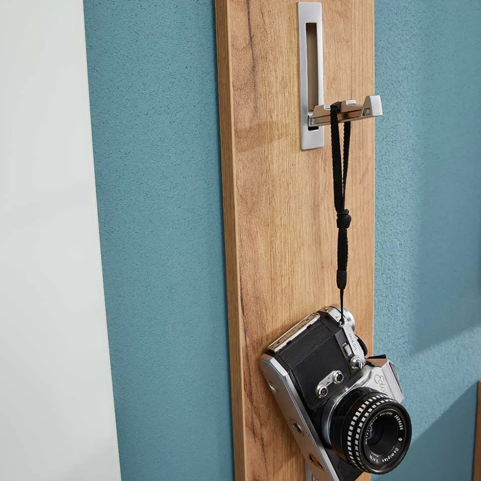 Schmales Garderoben Paneel Reestyl in Eichefarben