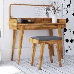 Schminktisch & Hocker - moderner Retro Style - Hardus (zweiteilig)