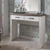 Schminktisch Konsole Izarella in Weiß und Taupe