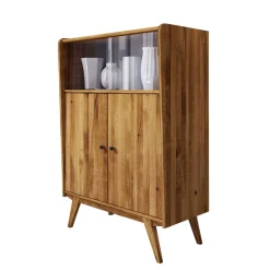 Schrank im Mid Century Stil aus Wildeiche Holz - Hardus