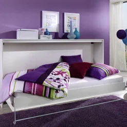 Schrankbett in Weiß aus Metall mit Matratze - Dynamic