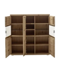 Schrankvitrine aus hellem Asteiche Massivholz - Losiamos