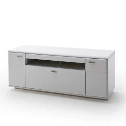 Schrankwand Wohnzimmer in Weiß - Hazime (vierteilig)