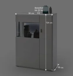 Schrankwand Wohnzimmer in Weiß - Hazime (vierteilig)