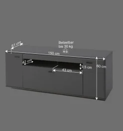 Schrankwand Wohnzimmer in Weiß - Hazime (vierteilig)