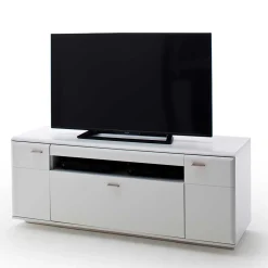 Schrankwand Wohnzimmer in Weiß - Hazime (vierteilig)