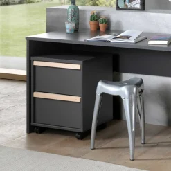 Schreibtisch & Rollcontainer & Regal - Navlius (dreiteilig)