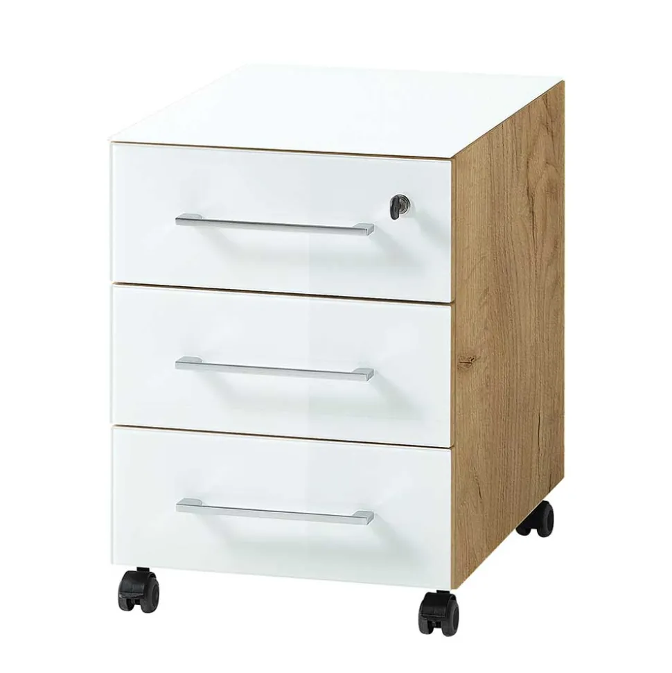 Schreibtisch & Rollcontainer & Schrank - Laszlo (dreiteilig)