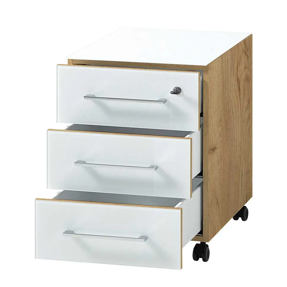 Schreibtisch & Rollcontainer & Schrank - Laszlo (dreiteilig)