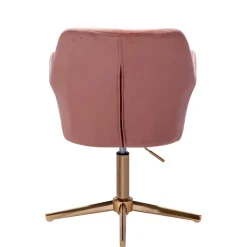 Schreibtisch Drehsessel in Rosa Samt - Tsinaton