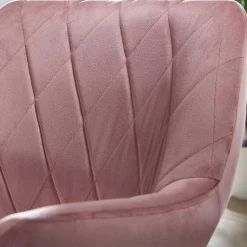 Schreibtisch Drehsessel in Rosa Samt - Tsinaton