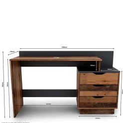 Schreibtisch in Altholz Optik mit Anthrazit - Georgia