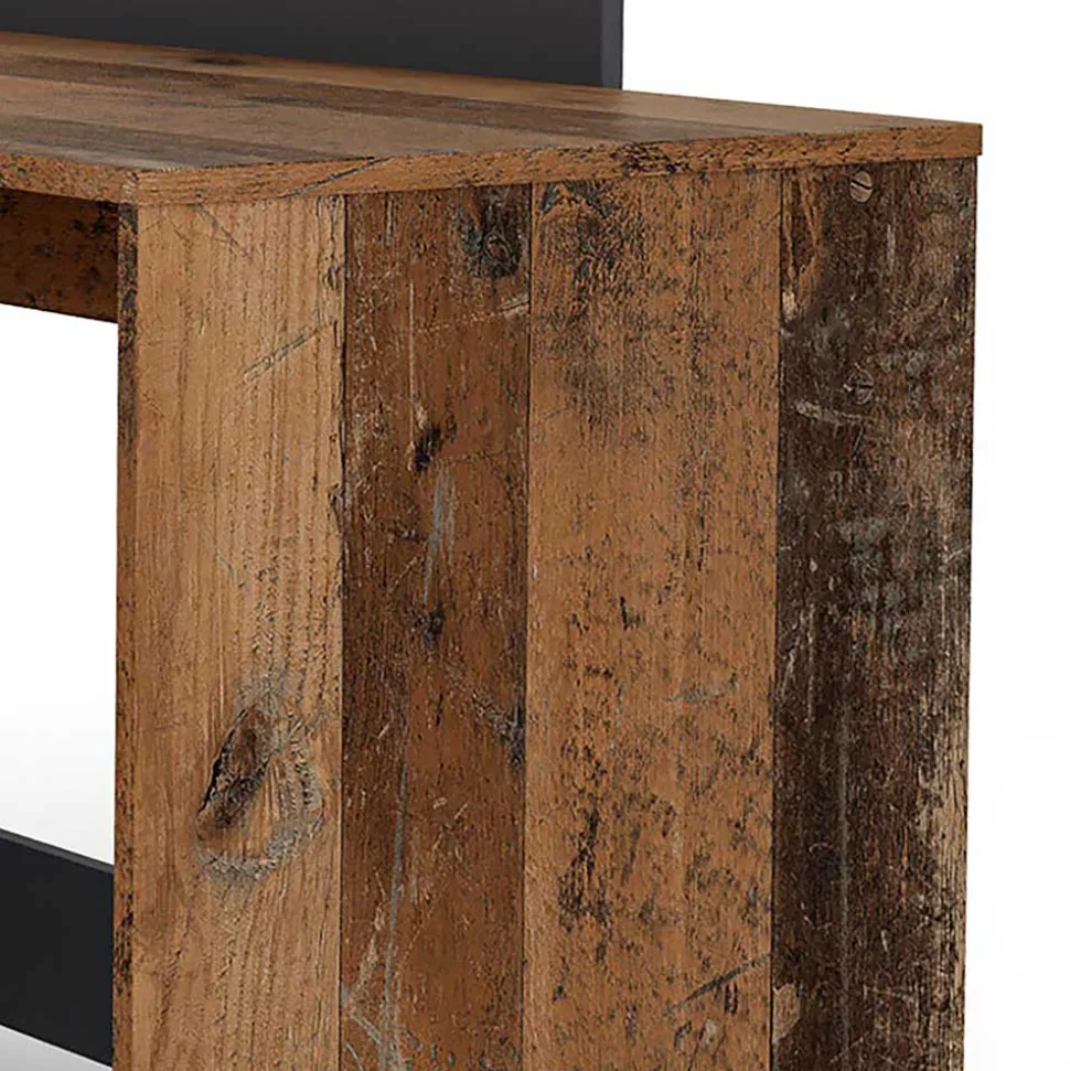 Schreibtisch in Altholz Optik und Anthrazit - Egona