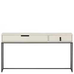 Schreibtisch in Hellgrau mit Schwarz - Lergavano