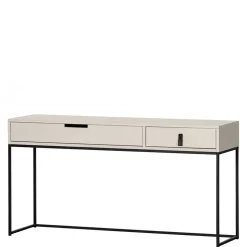 Schreibtisch in Hellgrau mit Schwarz - Lergavano