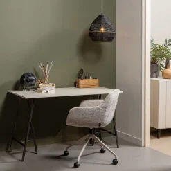 Schreibtisch in Hellgrau Kiefernholz - Amare