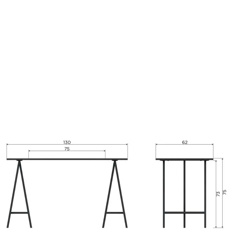 Schreibtisch in Schwarz aus Kiefernholz - Fortore