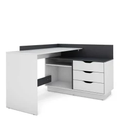 Schreibtisch in Weiß und Anthrazit - Hugadano