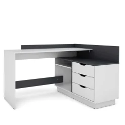 Schreibtisch in Weiß und Anthrazit - Hugadano