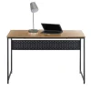 Schreibtisch in Wildeiche Optik und Schwarz - Caprera