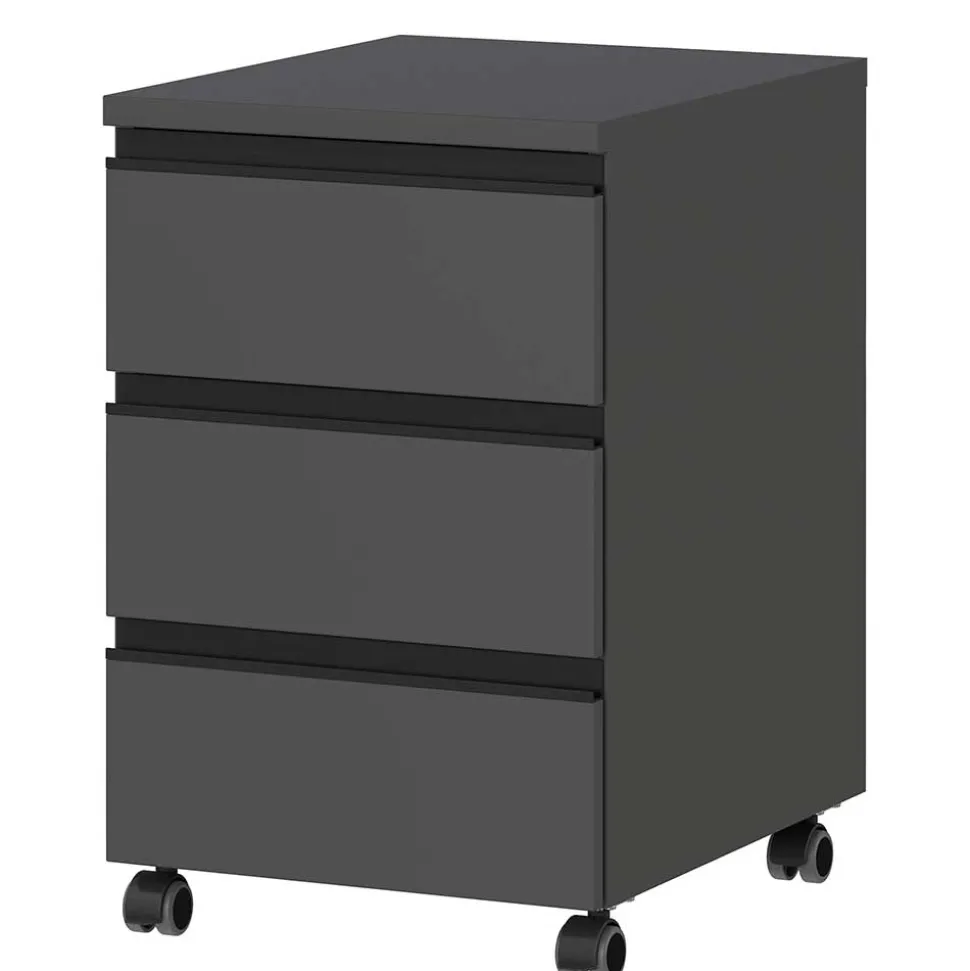 Schreibtisch Kombination in Dunkelgrau - Espnoz (zweiteilig)