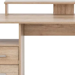 Schreibtisch mit Aufsatz in Wildeiche Dekor - Kalizoa