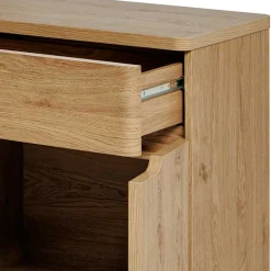 Schreibtisch mit Seitenregal in Eiche Optik - Abacho