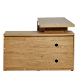 Schreibtisch mit Seitenregal in Eiche Optik - Abacho