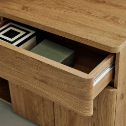 Schreibtisch mit Seitenregal in Eiche Optik - Abacho