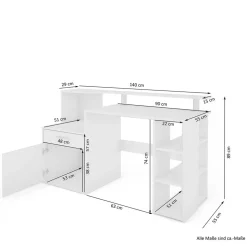 Schreibtisch mit Stauraum und Aufsatz - Caveira