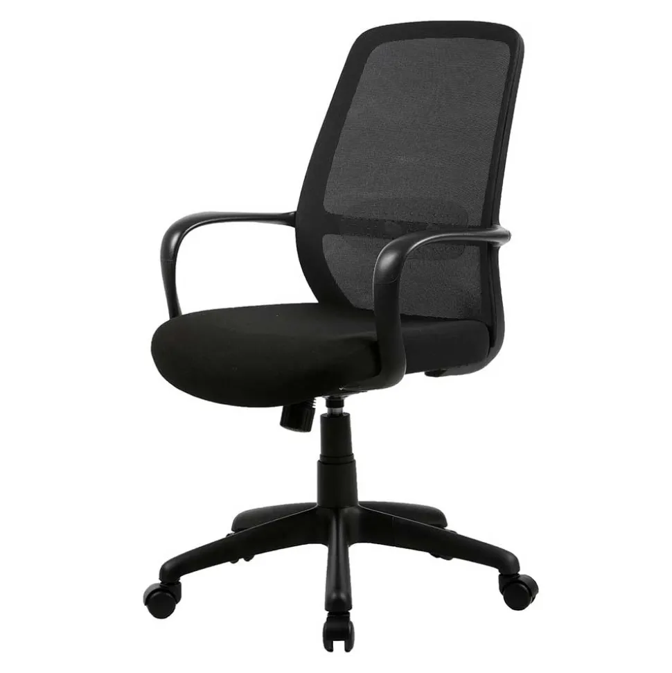 Schreibtisch PC Drehstuhl in Schwarz - Naresh