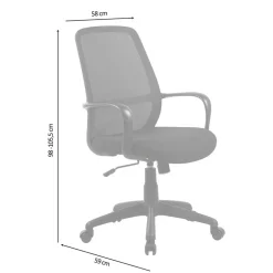Schreibtisch PC Drehstuhl in Schwarz - Naresh