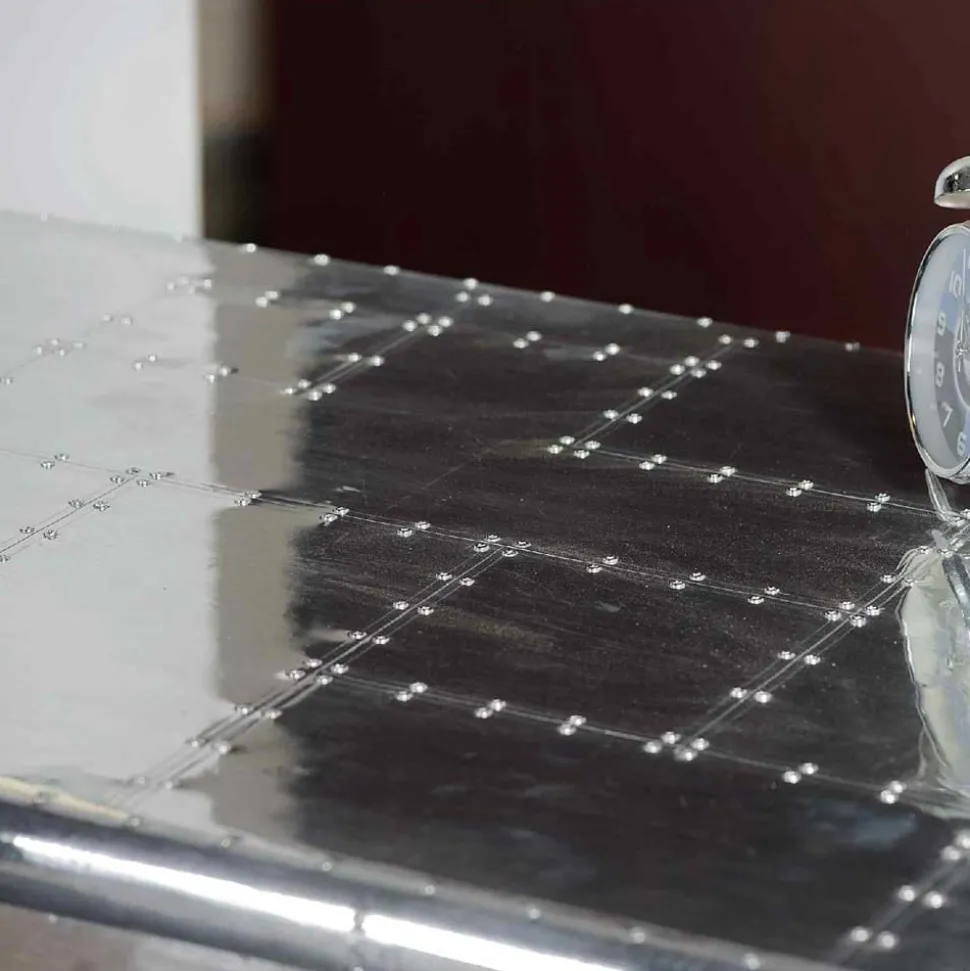 Schreibtisch Pilot in Alufarben