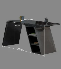 Schreibtisch Pilot in Alufarben