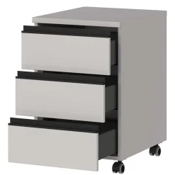 Schreibtisch Rollcontainer in Hellgrau - Great