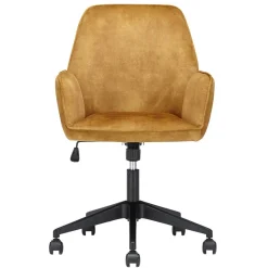 Schreibtisch Stuhl in Ocker Velours - Eckomy