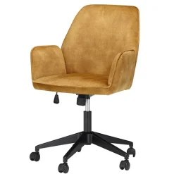 Schreibtisch Stuhl in Ocker Velours - Eckomy