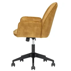 Schreibtisch Stuhl in Ocker Velours - Eckomy