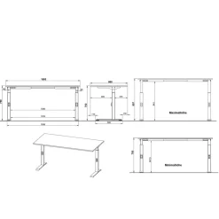 Schreibtisch und Rollcontainer Set - Great (zweiteilig)