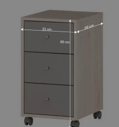 Schreibtisch-Container auf weichen Kunststoffrollen - Lakes